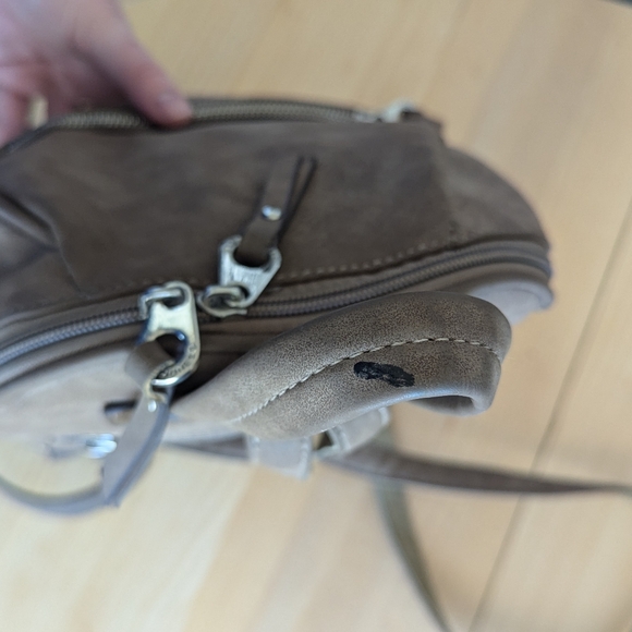 Taupe Backpack Purse (David Jones) - Picture 5 of 7
